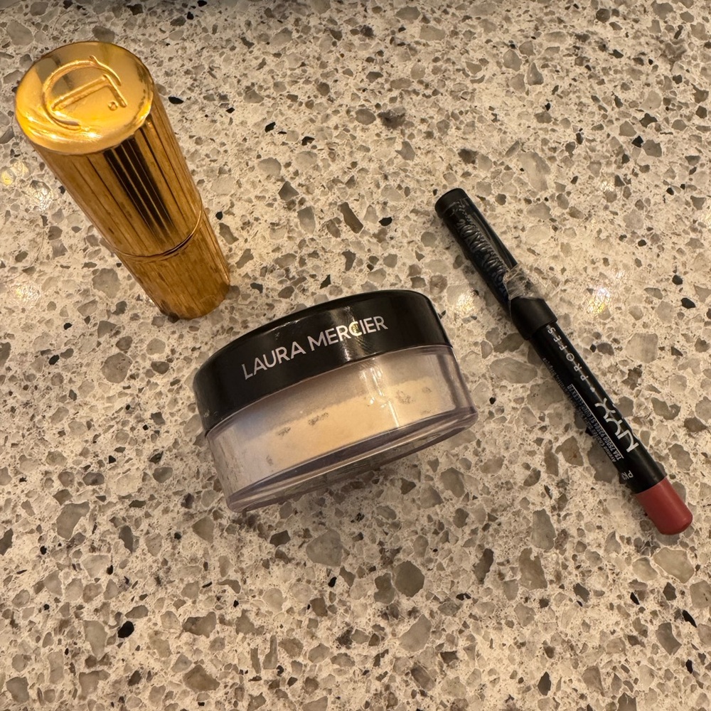 Charlotte Tilbury “So Red” Laura Mercier mini. NYX whipped caviar
